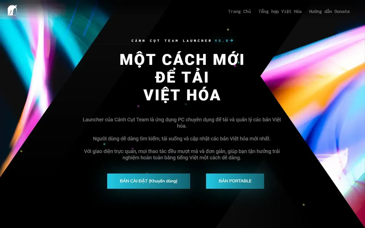 Trang Cánh Cụt Team Launcher với liên kết tải bản cài đặt và portable