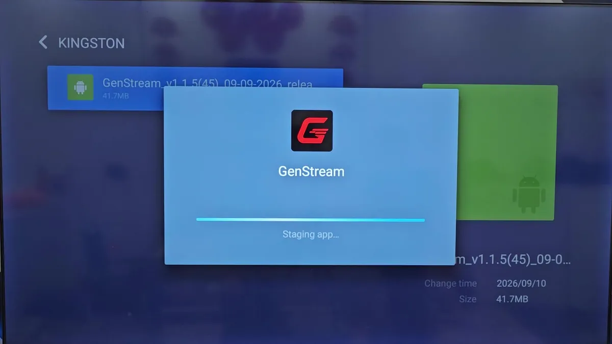 Genstream installation on Xiaomi or Google TV – step 3
