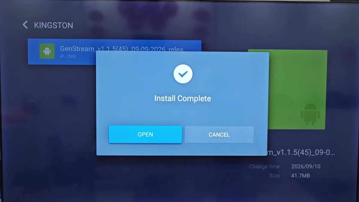 Genstream installation on Xiaomi or Google TV – step 4