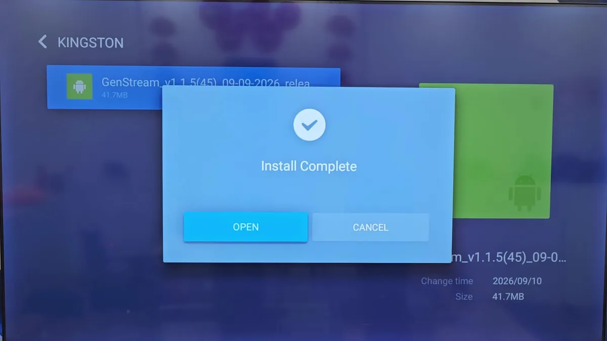 Genstream installation on Xiaomi or Google TV – step 5
